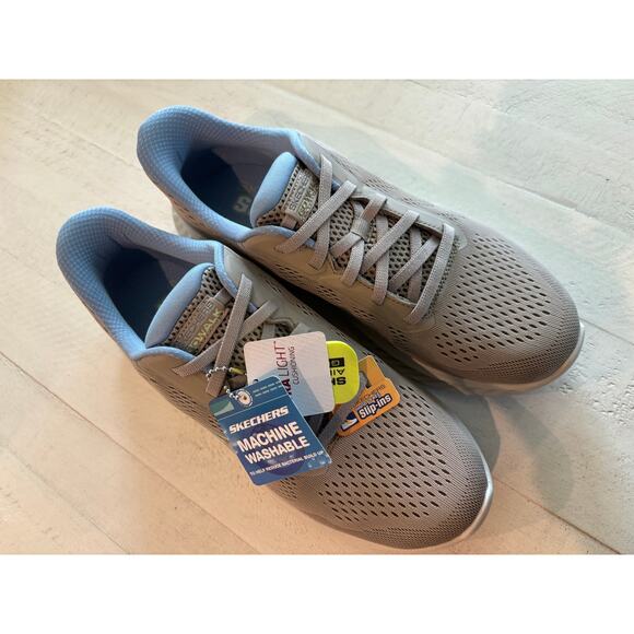 Skechers Slip-ins: GO WALK Now - Khloe Taupe / Blue Womens Size 8.5 NWT - Picture 4 of 7